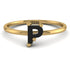 P Letter - Initial Gold Diamond Ring