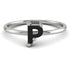 P Letter - Initial White Gold Diamond Ring
