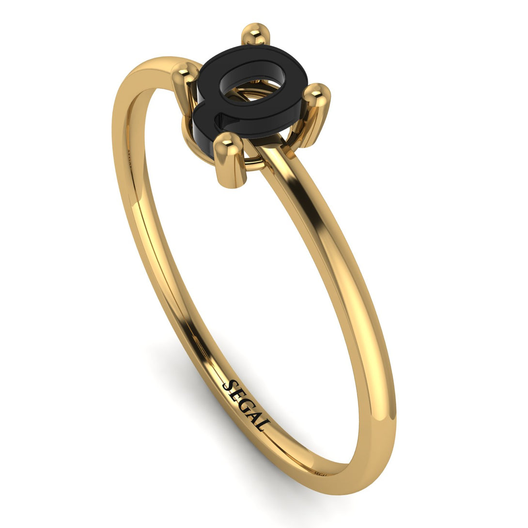 Q Letter - Initial Gold Diamond Ring
