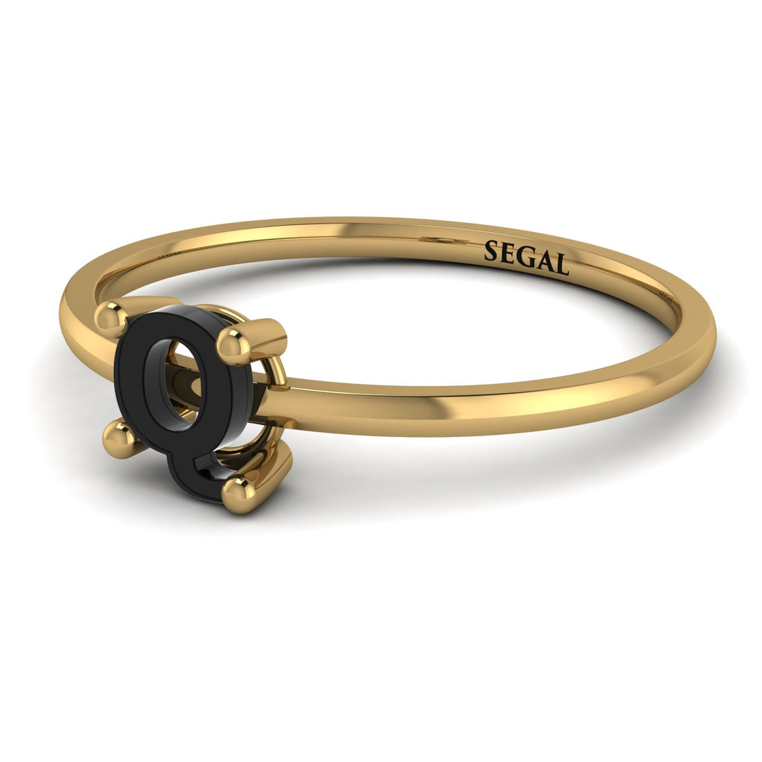 Q Letter - Initial Gold Diamond Ring