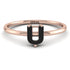 U Letter - Initial Rose Gold Diamond Ring