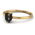 U Letter - Initial Gold Diamond Ring
