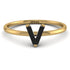 V Letter - Initial Gold Diamond Ring