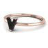 V Letter - Initial Rose Gold Diamond Ring