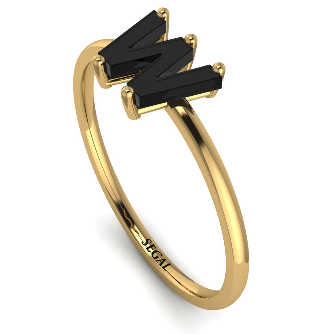 W Letter - Initial Gold Diamond Ring