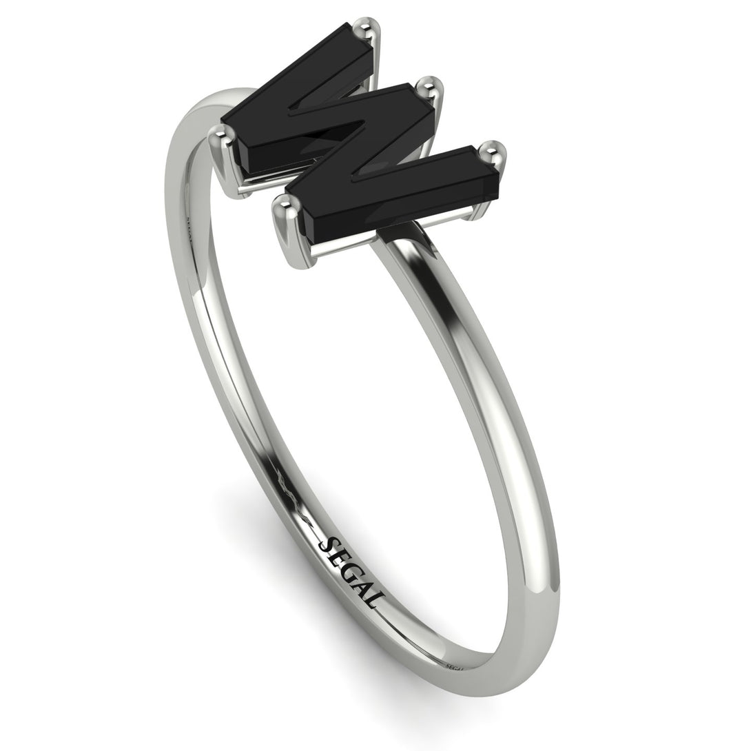 W Letter - Initial White Gold Diamond Ring