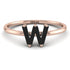 W Letter - Initial Rose Gold Diamond Ring