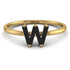 W Letter - Initial Gold Diamond Ring