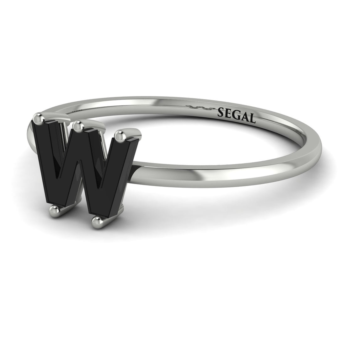 W Letter - Initial White Gold Diamond Ring