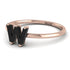 W Letter - Initial Rose Gold Diamond Ring