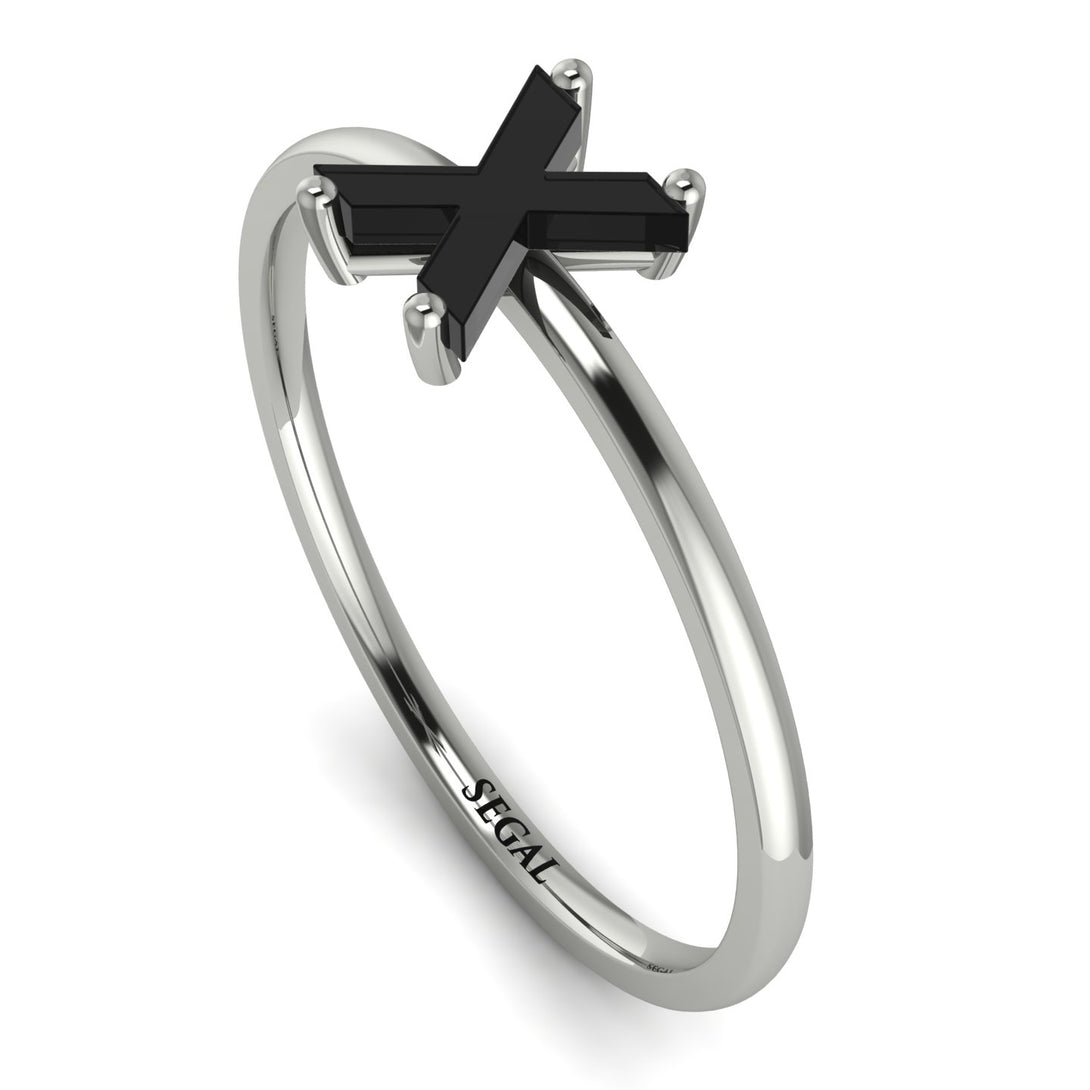 X Letter - Initial White Gold Diamond Ring