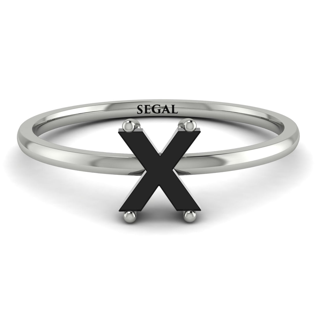 X Letter - Initial White Gold Diamond Ring