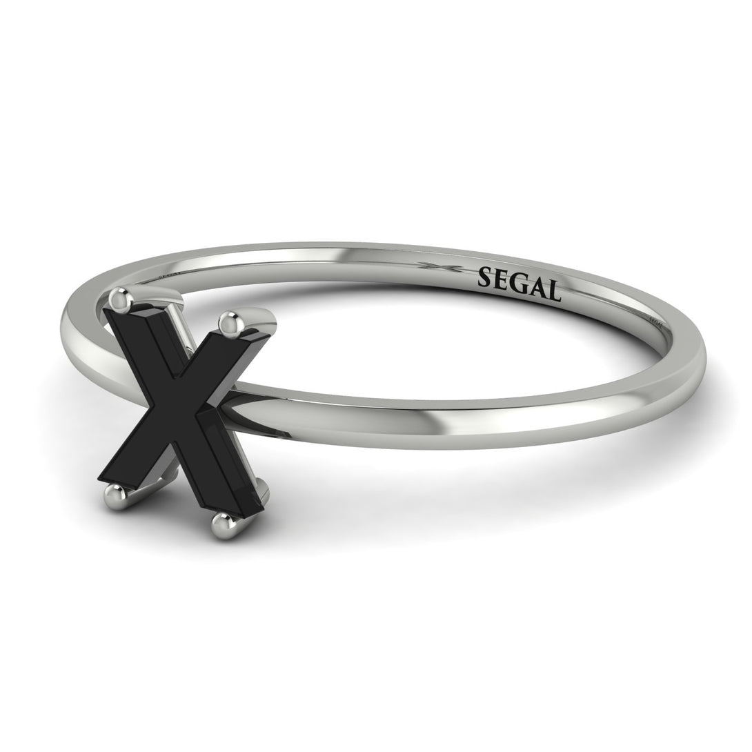 X Letter - Initial White Gold Diamond Ring