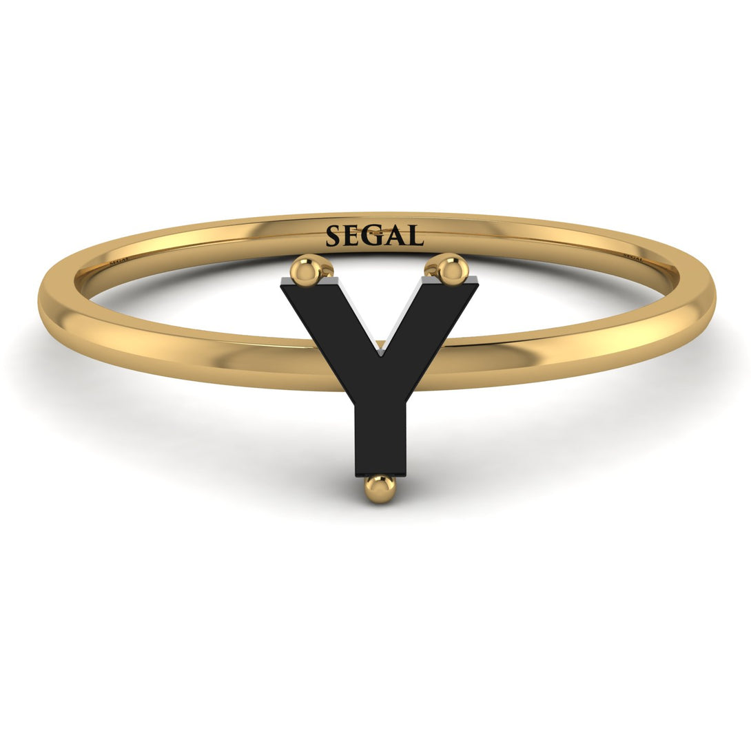 Y Letter - Initial Gold Diamond Ring
