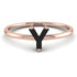 Y Letter - Initial Rose Gold Diamond Ring