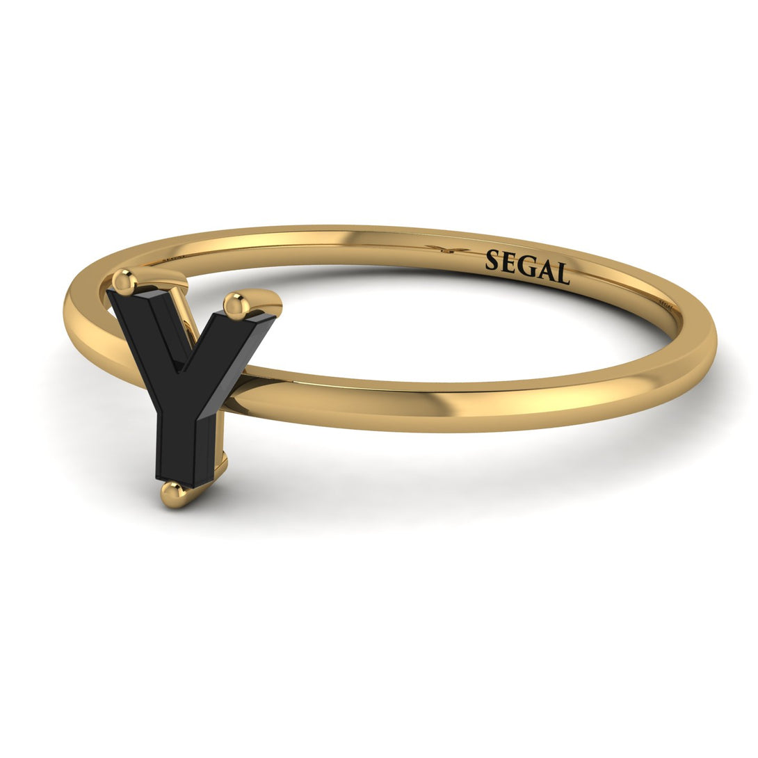 Y Letter - Initial Gold Diamond Ring