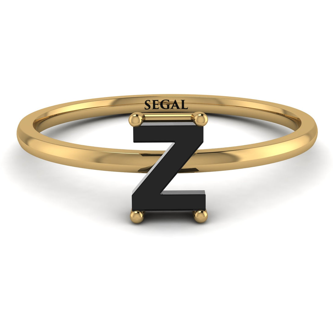Z Letter - Initial Gold Diamond Ring