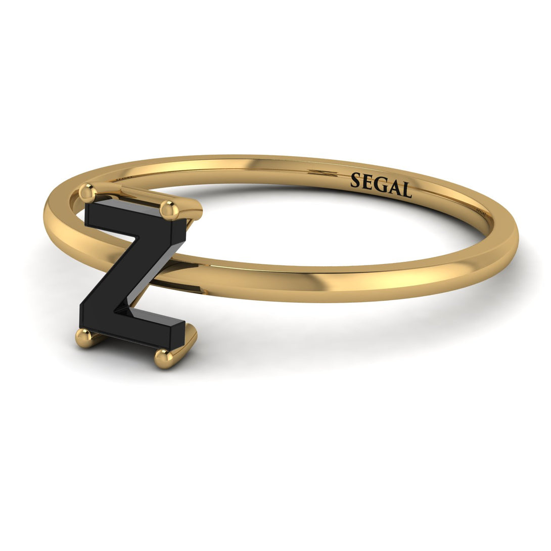 Z Letter - Initial Gold Diamond Ring