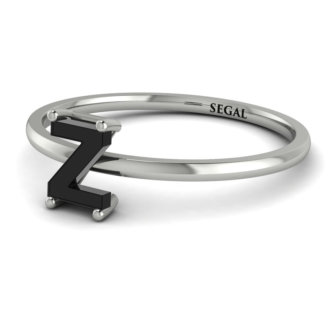 Z Letter - Initial White Gold Diamond Ring