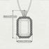 Halo Emerald Cut Sapphire Necklace - Izabella No. 28 image 2