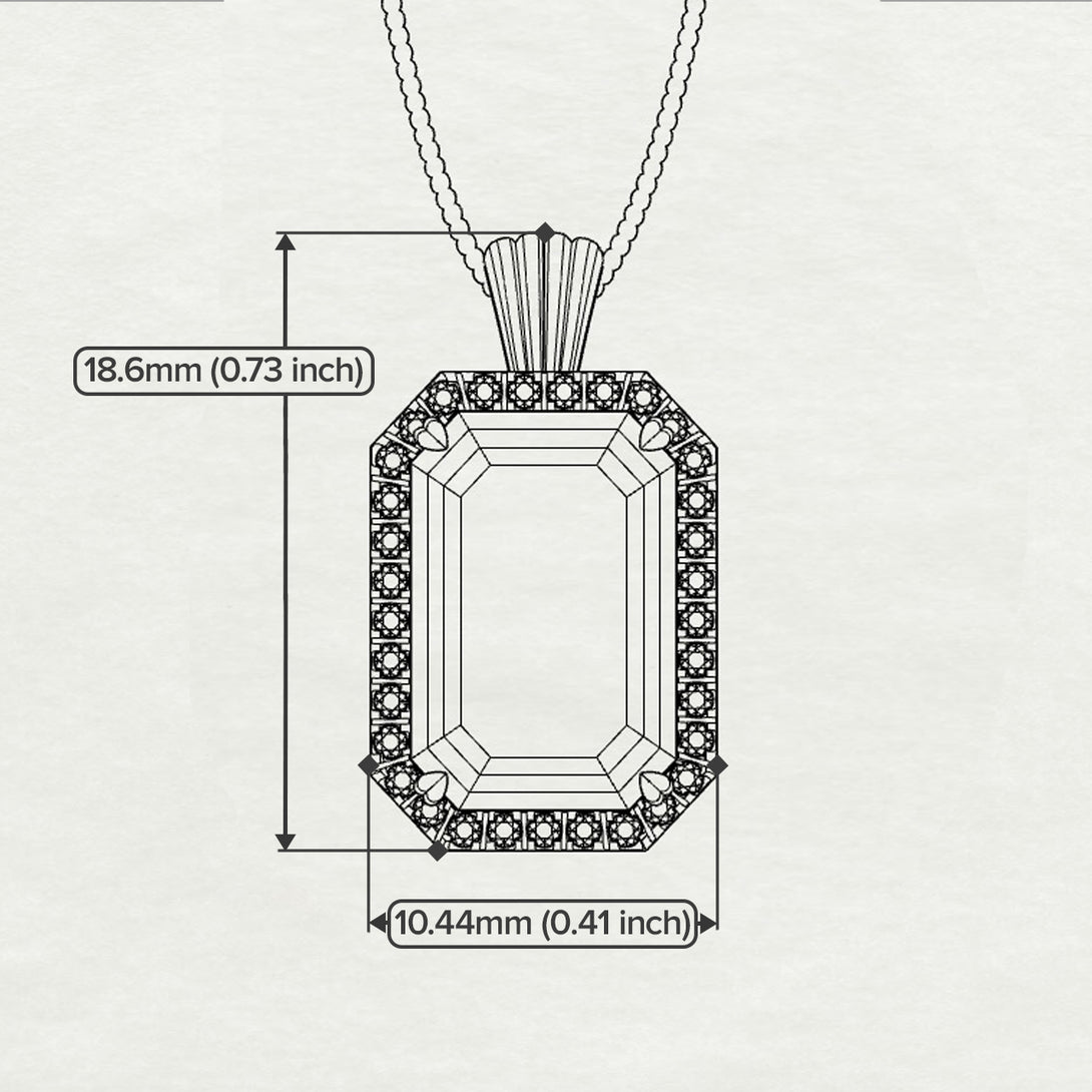 Halo Emerald Cut Diamond Necklace - Izabella No. 1