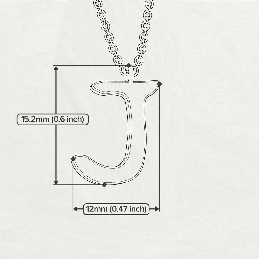 J - Letter Name Necklace Initial Necklace