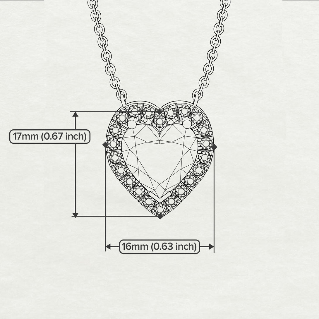 4.7Ct Diamond Halo Heart Necklace - Jaylene No. 31
