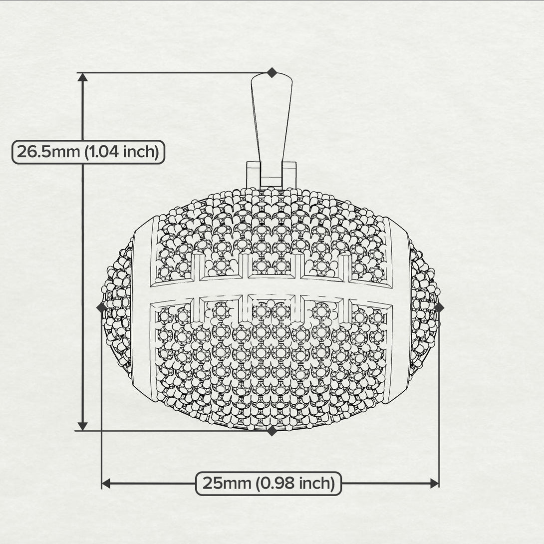 American Football Black Diamond Necklace - Jeremy No. 7