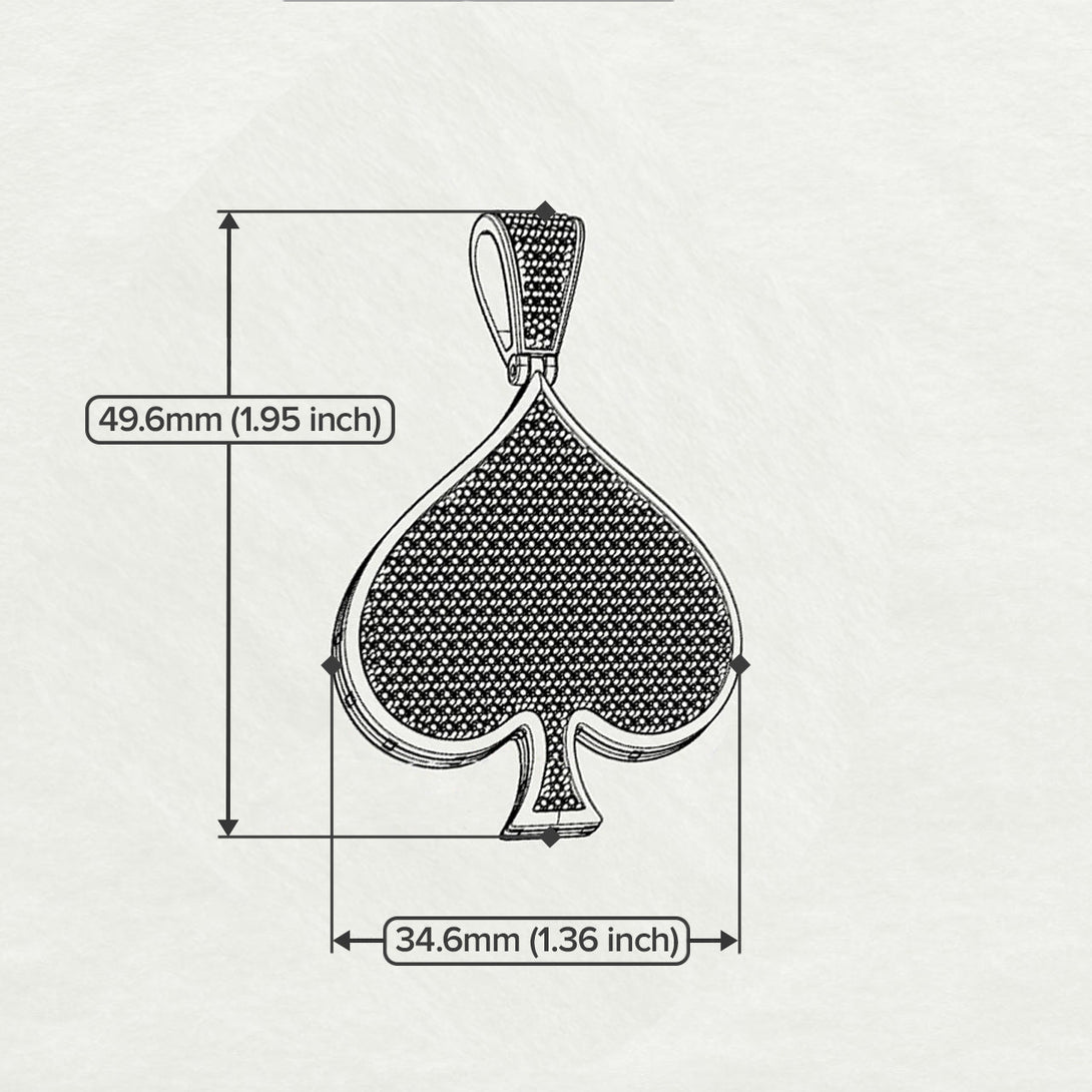Spades Card Shape Black Diamond Pendant - Jerry No. 7