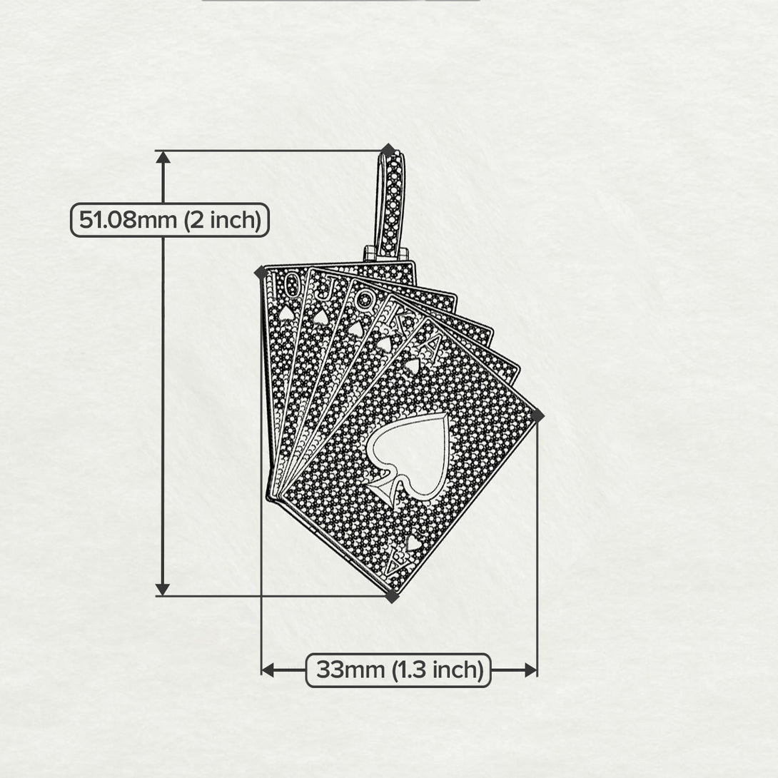 Royal Flush Poker Black Diamond Necklace - Jose No. 7