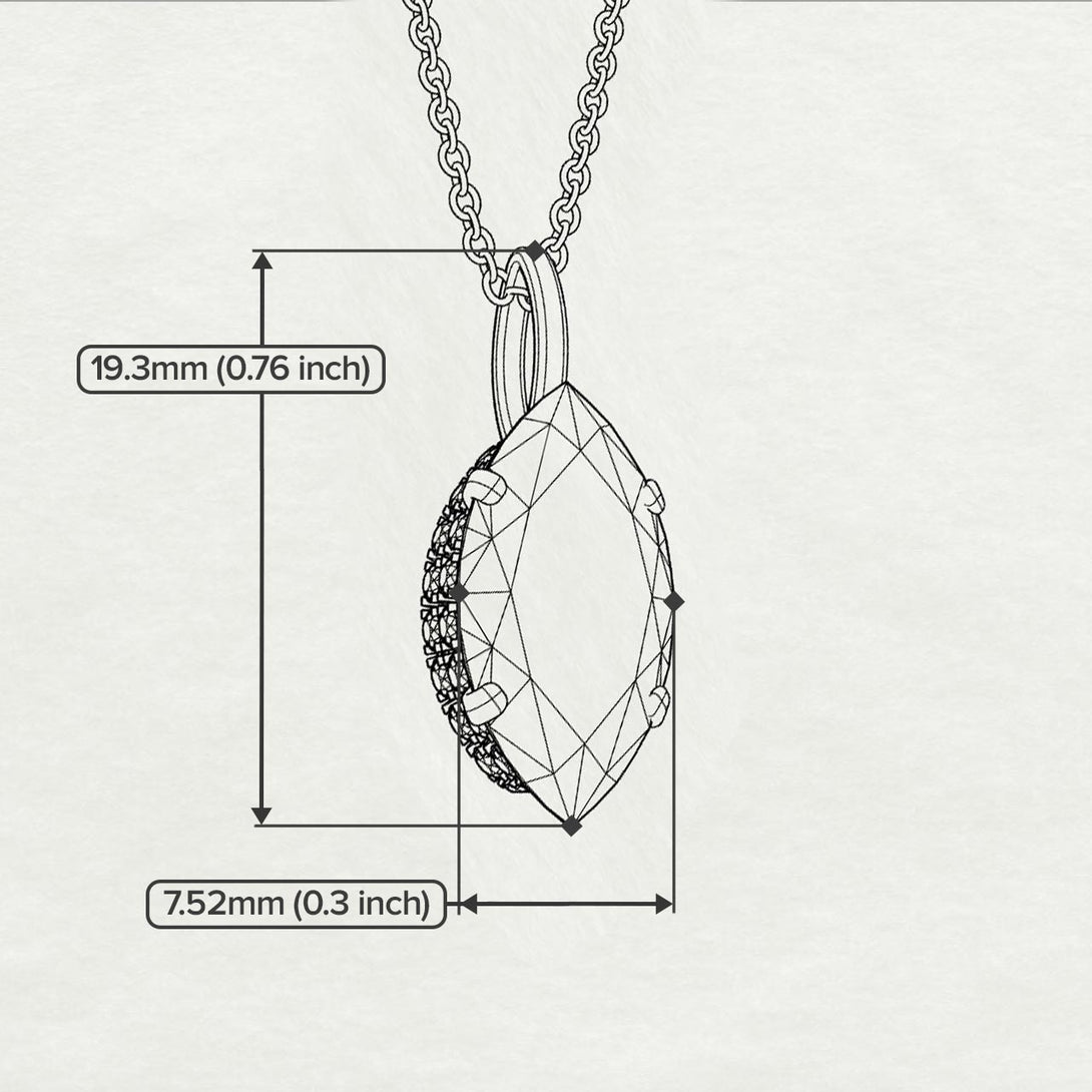 Hidden Halo Marquise Black Diamond Necklace - Journey No. 24