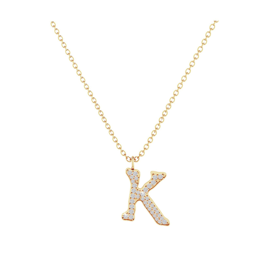 K - Letter Name Necklace Initial Necklace