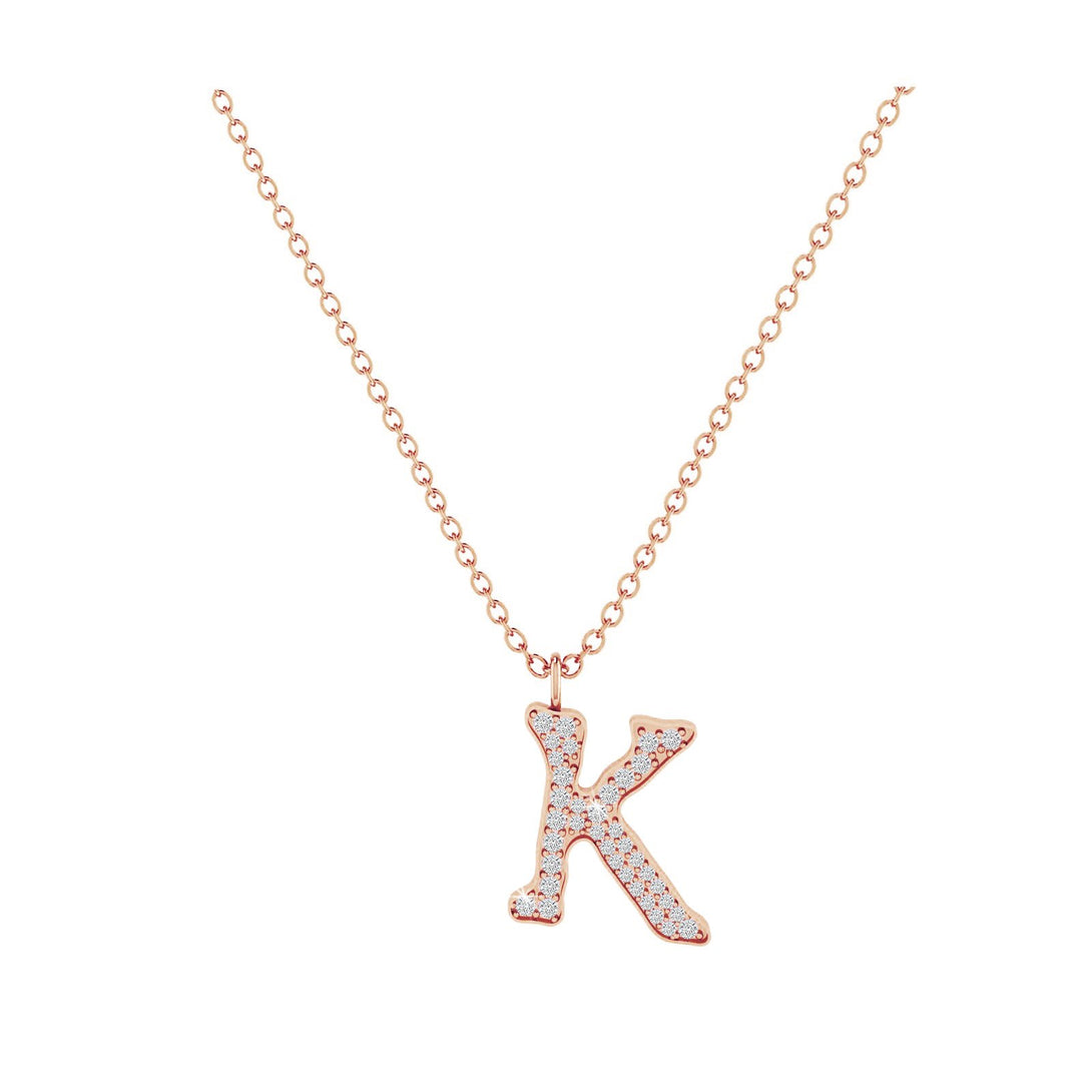 K - Letter Name Necklace Initial Necklace