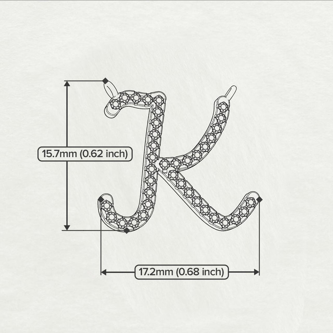 Diamond Gold Letter Necklace - K