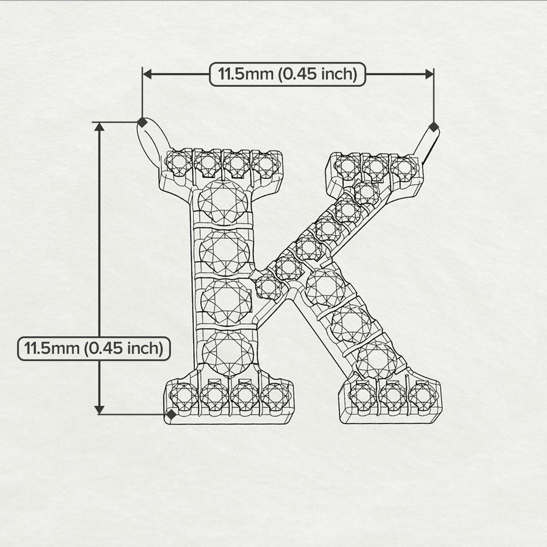 Diamond Gold Initial Necklace - K