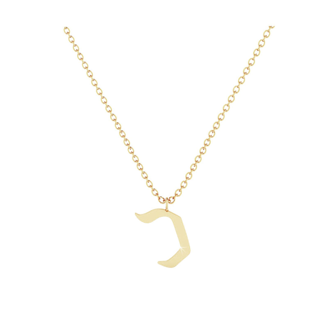 Kaf - Hebrew Alef-Bet letter diamond Necklace - Kaf letter