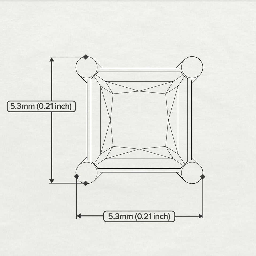 Princess Cut Stud Earrings - Kenia No. 2