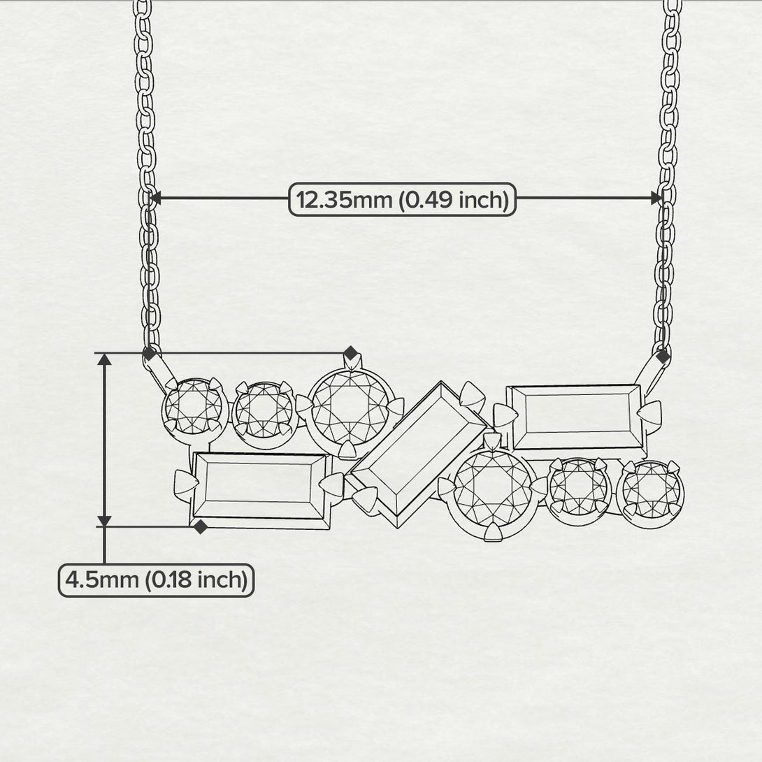Diamond Baguette Necklace Mix - Kinley No. 8