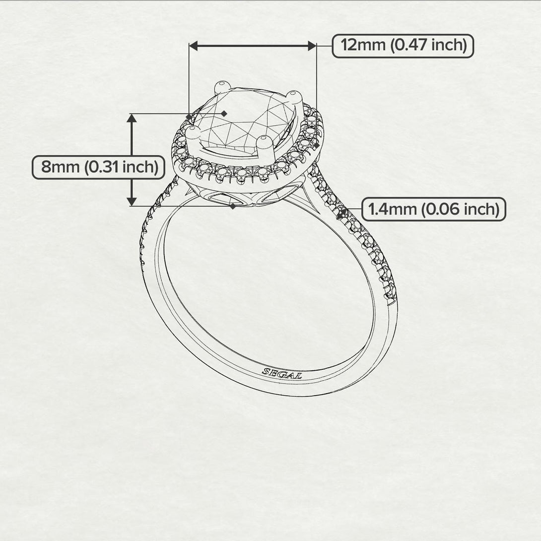 Two Tones Gorgeous Cushion Cut Black Diamond Pave Engagement Ring With Hidden Stone - Kira No. 79