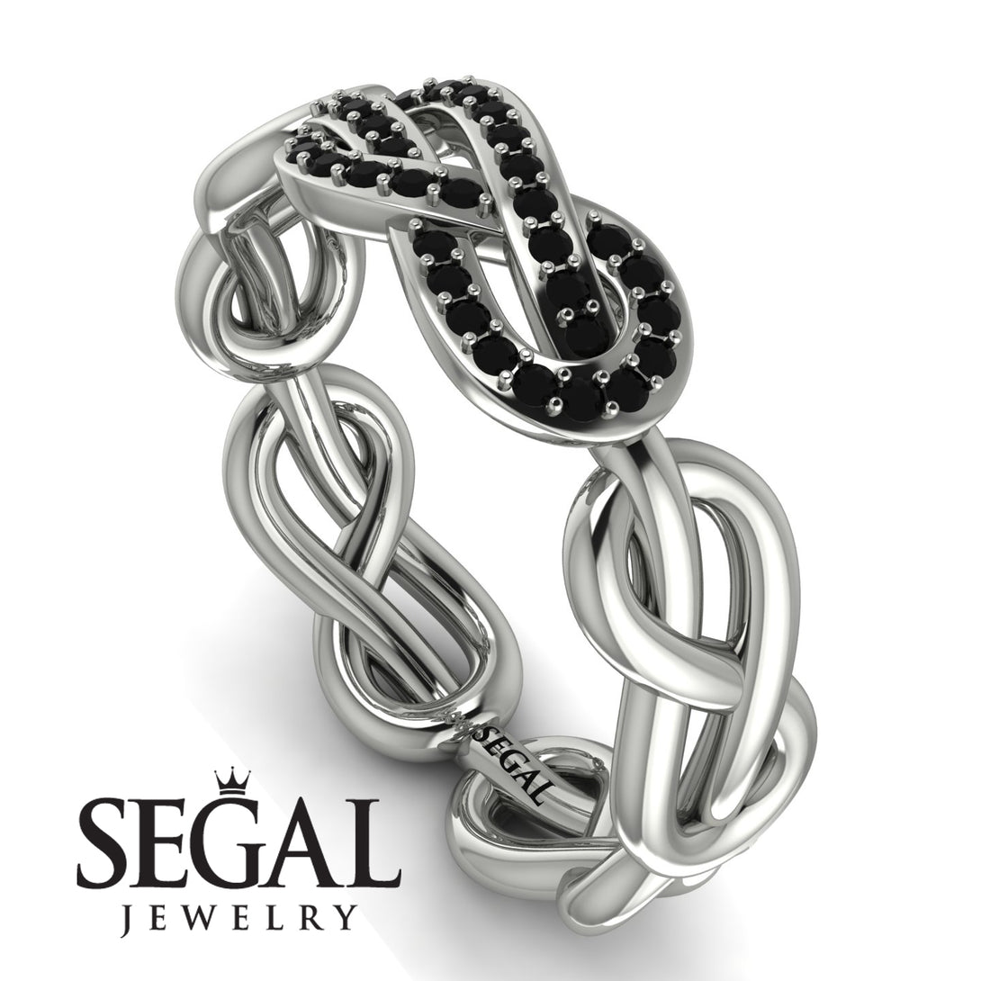 Knot Infinity Black Diamond Ring - Josephine No. 9