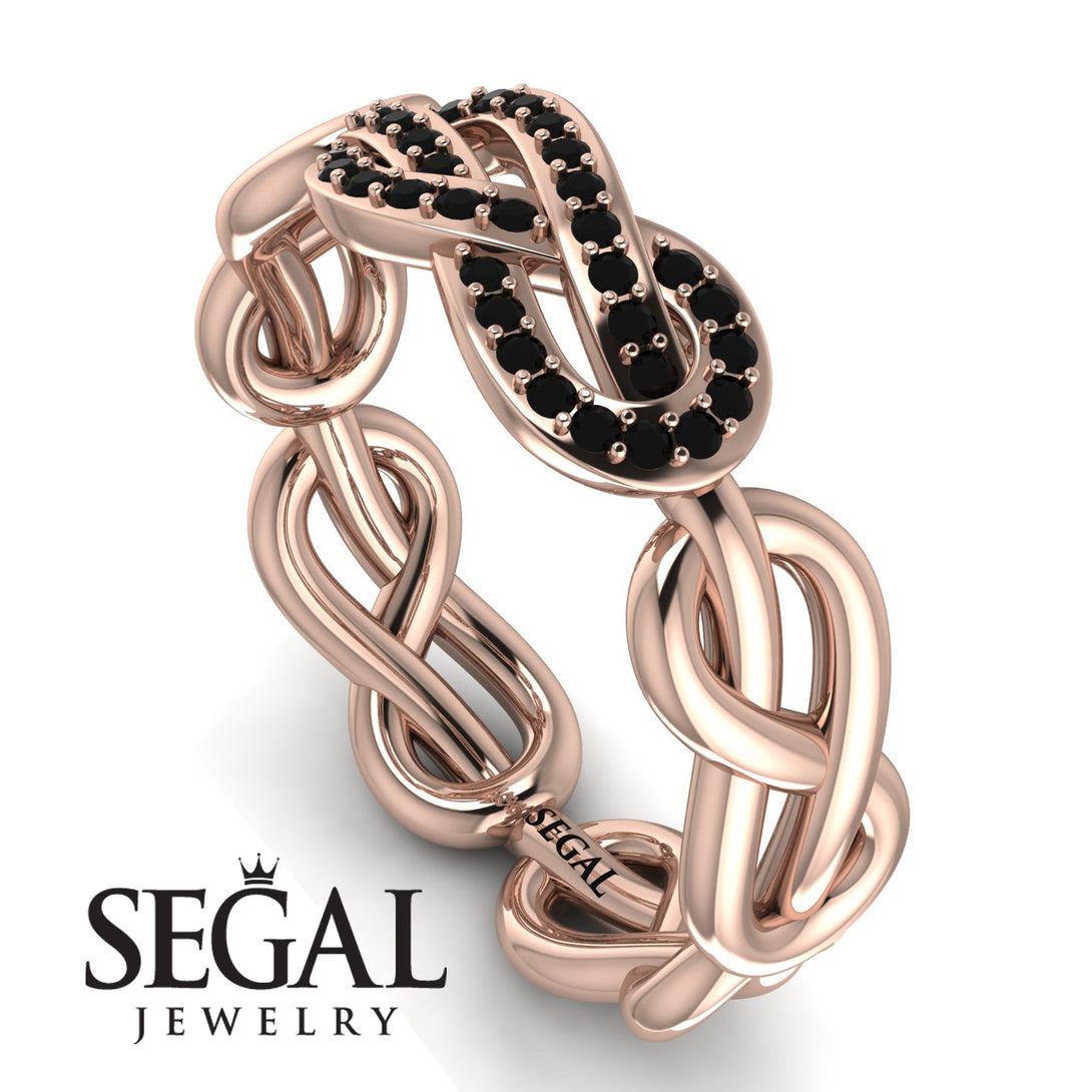 Knot Infinity Black Diamond Ring - Josephine No. 8
