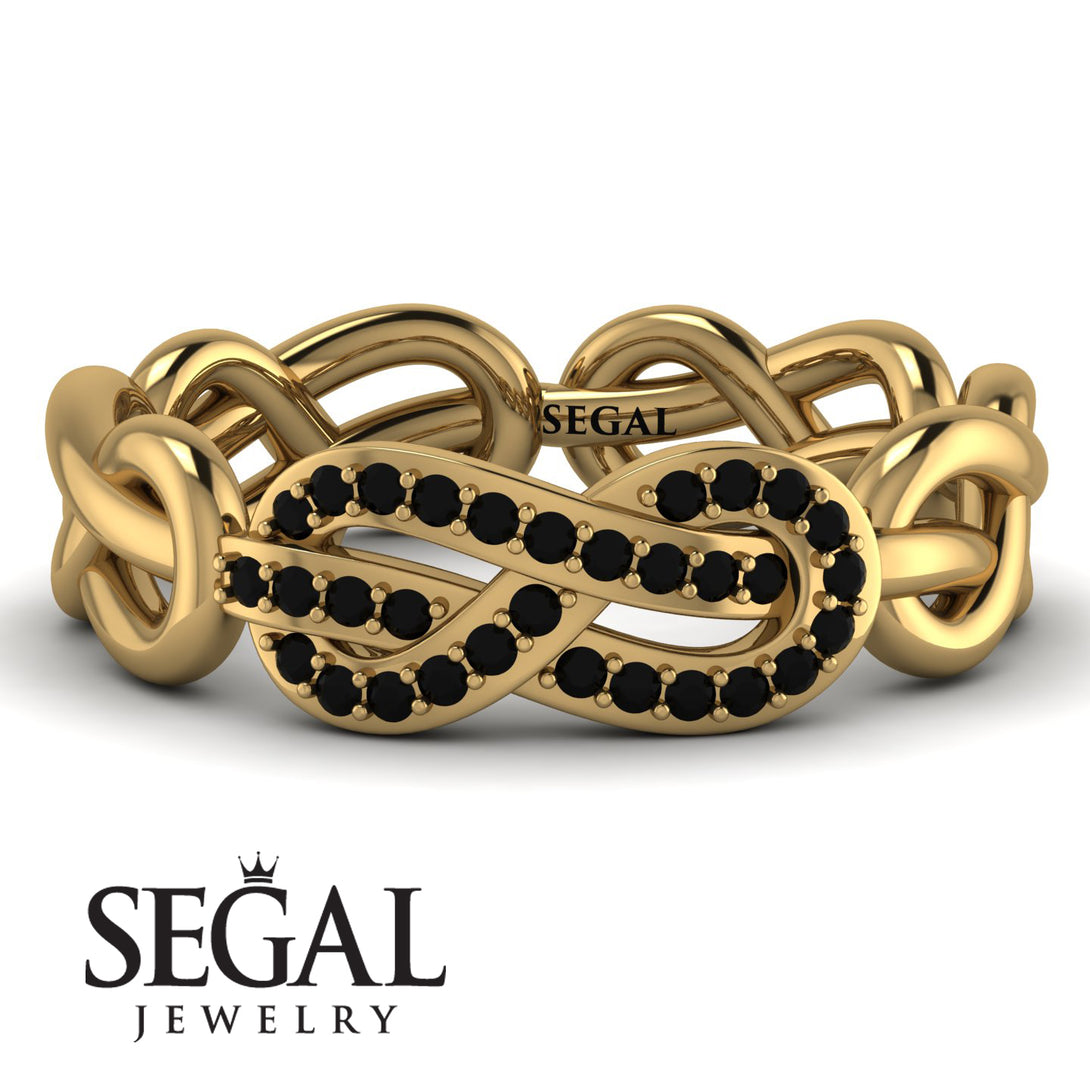 Knot Infinity Black Diamond Ring - Josephine No. 7