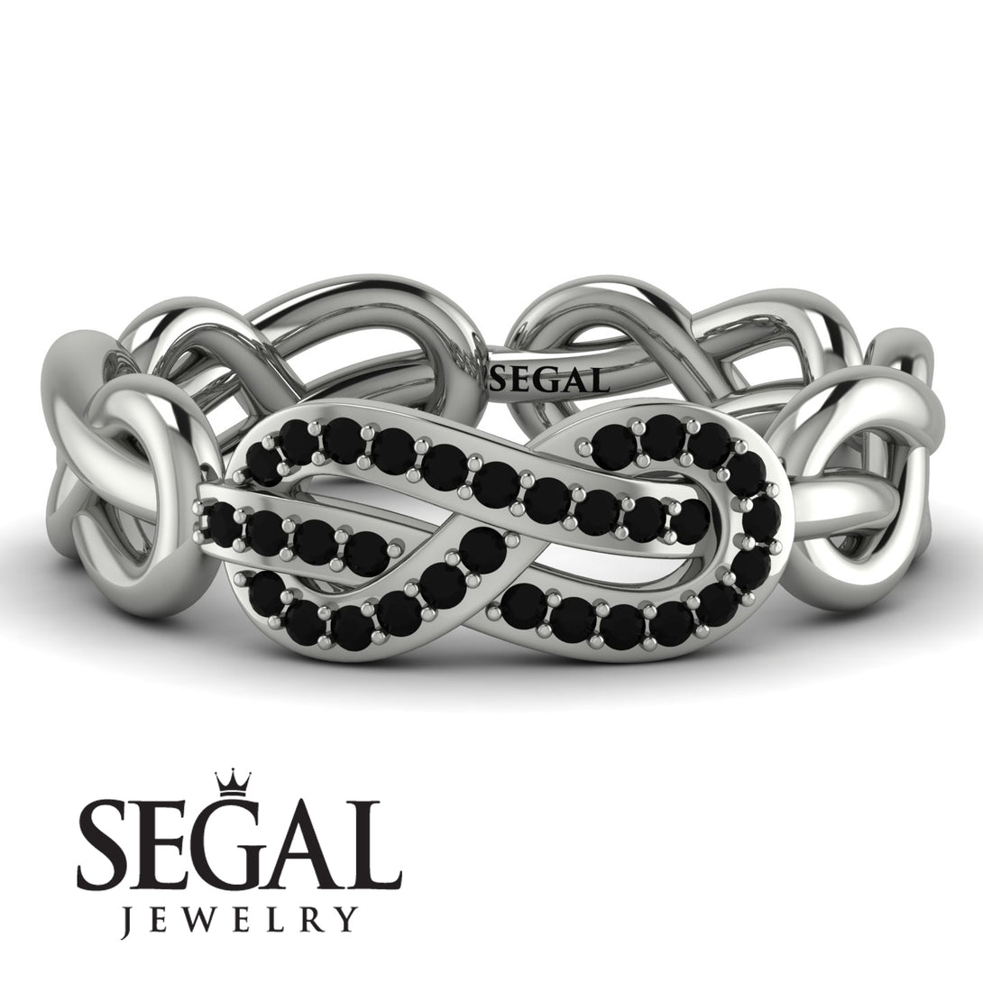 Knot Infinity Black Diamond Ring - Josephine No. 9