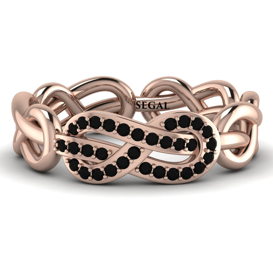 Knot Infinity Black Diamond Ring - Josephine No. 8