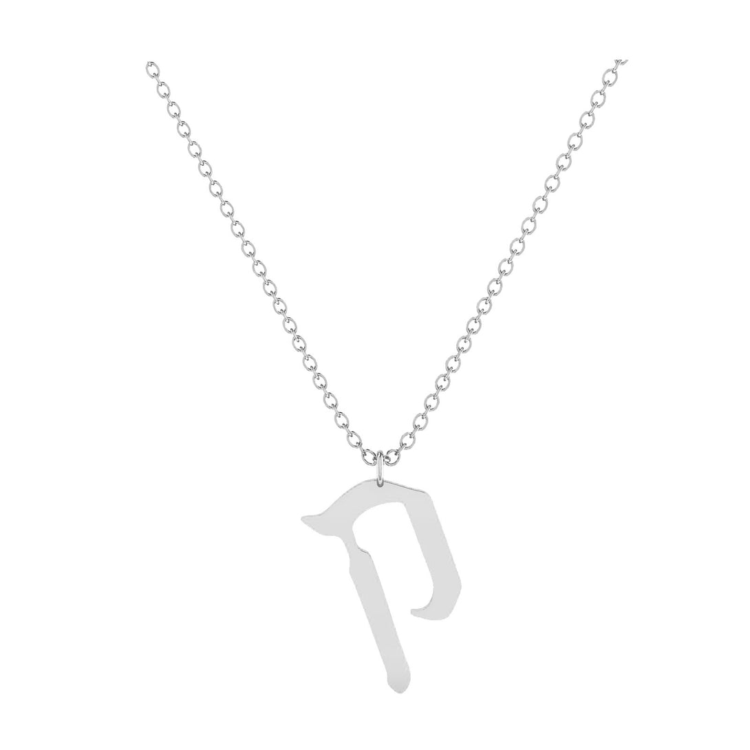 Kof - Hebrew Alef-Bet letter diamond Necklace - Kof letter