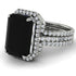 Kristina's Bridal Set Halo Emerald Cut Diamond Ring With Hidden Diamonds - Rowan No. 900