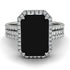 Kristina's Bridal Set Halo Emerald Cut Diamond Ring With Hidden Diamonds - Rowan No. 900