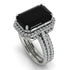 Kristina's Bridal Set Halo Emerald Cut Diamond Ring With Hidden Diamonds - Rowan No. 900