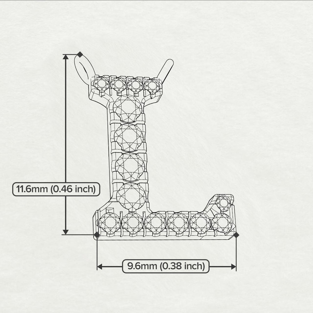 Diamond Gold Initial Necklace - L