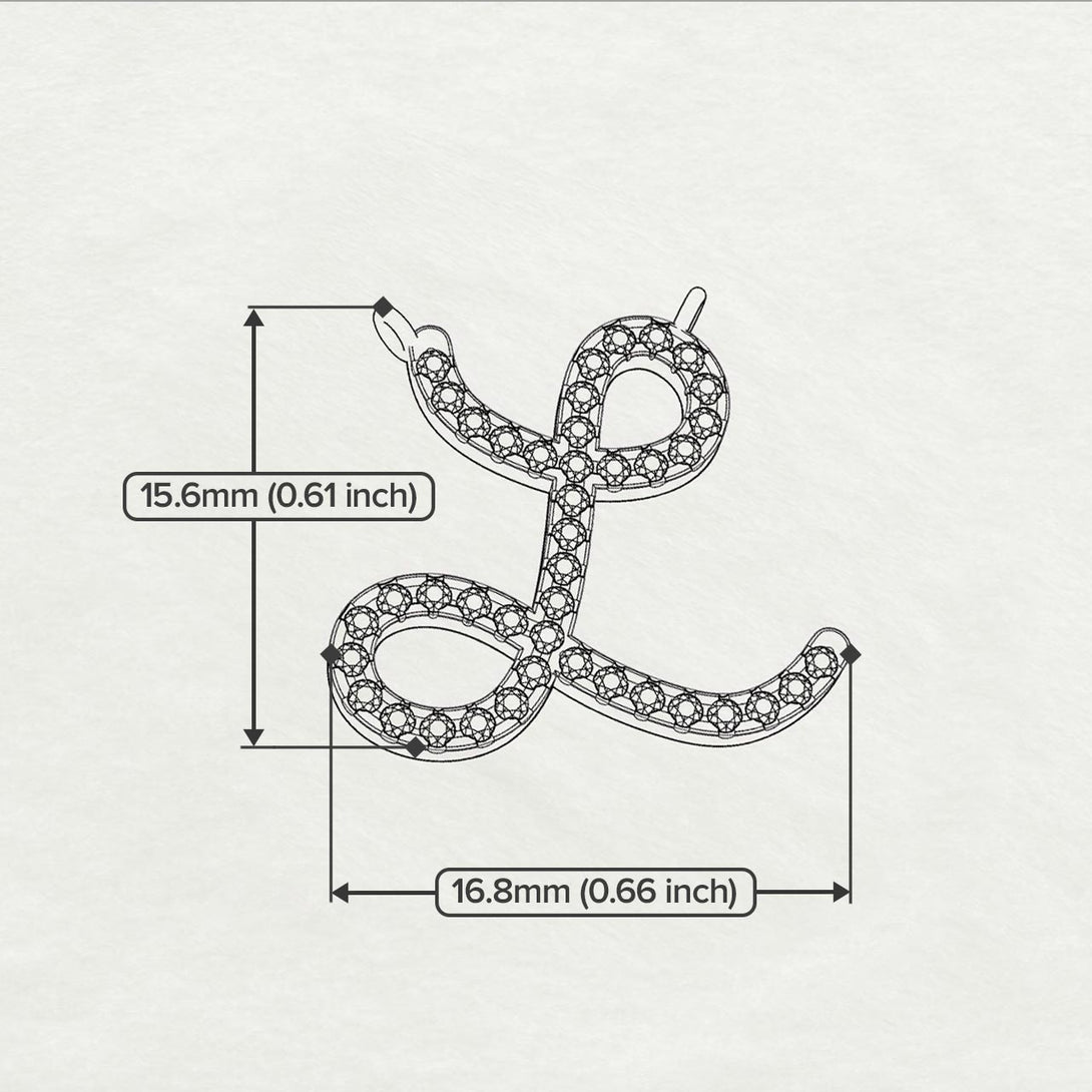 Black Diamond Gold Letter Necklace - L